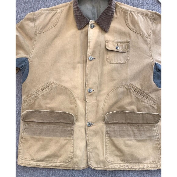 Vintage Barn Coat Mens L Chore Canvas Reversible Corduroy Cargo 90s Thornton Bay - Picture 5 of 10